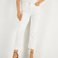 Calça jeans feminina de cintura alta com bainha crua da INC International Concepts, branca, tamanho 4