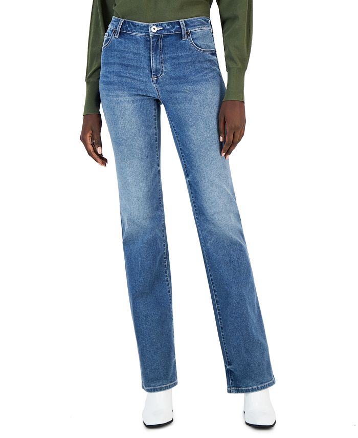 Calça jeans feminina Bootcut de cintura média da INC International Concepts, azul, tamanho 14