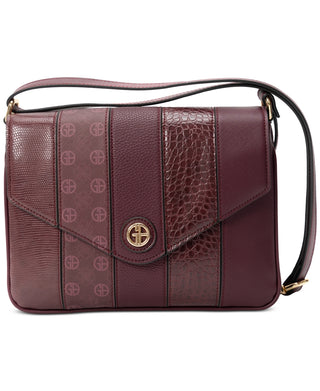 Giani Bernini Women's Embossed Colorblock Faux Leather Crossbody Red Size Regular