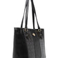Bolsa tote feminina Giani Bernini em couro sintético com relevo Croc Colorblock, preta, tamanho regular