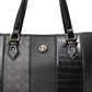 Bolsa tote feminina Giani Bernini em couro sintético com relevo Croc Colorblock, preta, tamanho regular