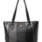 Bolsa tote feminina Giani Bernini em couro sintético com relevo Croc Colorblock, preta, tamanho regular