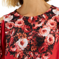 JM Collection Top feminino com ombros descobertos e estampa floral em tons mistos, vermelho, tamanho pequeno