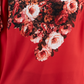 JM Collection Top feminino com ombros descobertos e estampa floral em tons mistos, vermelho, tamanho pequeno