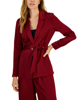 Blazer Alfani Feminino de Cetim com Amarração na Cintura, Vermelho, Tamanho X-S