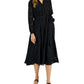 Vestido feminino Alfani com estampa jacquard e manga transparente, preto, tamanho 6