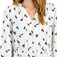 Blusa feminina Alfani com babados peplum e decote em V, branca, tamanho pequeno