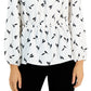 Blusa feminina Alfani com babados peplum e decote em V, branca, tamanho pequeno