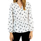 Blusa feminina Alfani com babados peplum e decote em V, branca, tamanho pequeno