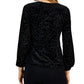 Blusa feminina Alfani Velvet Surplice Wrap, preta, tamanho pequeno