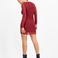 Vestido curto feminino Bar III xadrez com decote quadrado e sobreposição de malha franzida, tamanho X-G