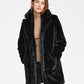 INC International Concepts Casaco longo de pele sintética feminino, preto, tamanho pequeno