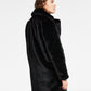 INC International Concepts Casaco longo de pele sintética feminino, preto, tamanho pequeno