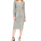 Vestido feminino com corpete cruzado INC International Concepts, dourado, tamanho XL