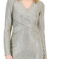 Vestido feminino com corpete cruzado INC International Concepts, dourado, tamanho XL
