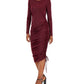 Vestido feminino com cordão e babados, INC International Concepts, vermelho, tamanho X-Large