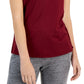 Camiseta feminina texturizada de manga curta ID Ideology, vermelha, tamanho pequeno