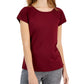 Camiseta feminina texturizada de manga curta ID Ideology, vermelha, tamanho pequeno