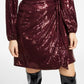 Vestido curto envelope feminino INC International Concepts com lantejoulas, vermelho, tamanho extragrande