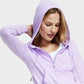 Jaqueta ID Ideology Retro Reciclada Feminina com Zíper Completo Roxo Tamanho Médio