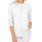 Karen Scott Moletom com capuz feminino de manga comprida com zíper frontal, branco, tamanho XX-G