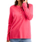 Top Henley Feminino Estilo &amp; Co Rosa Tamanho Pequeno Grande