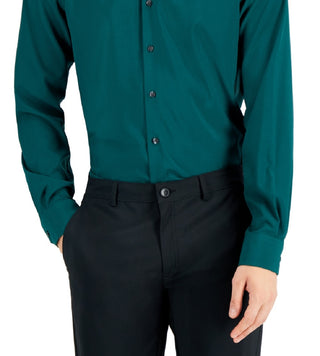 Camisa social masculina Alfani Slim Fit com elasticidade em 4 direções, verde, tamanho 14x32x33