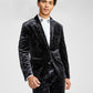 INC International Concepts Jaqueta de veludo masculina slim fit com estampa paisley, preta, tamanho XX-G