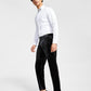 Calça de terno masculina de veludo estampado slim fit da INC International Concepts, preta, tamanho 29