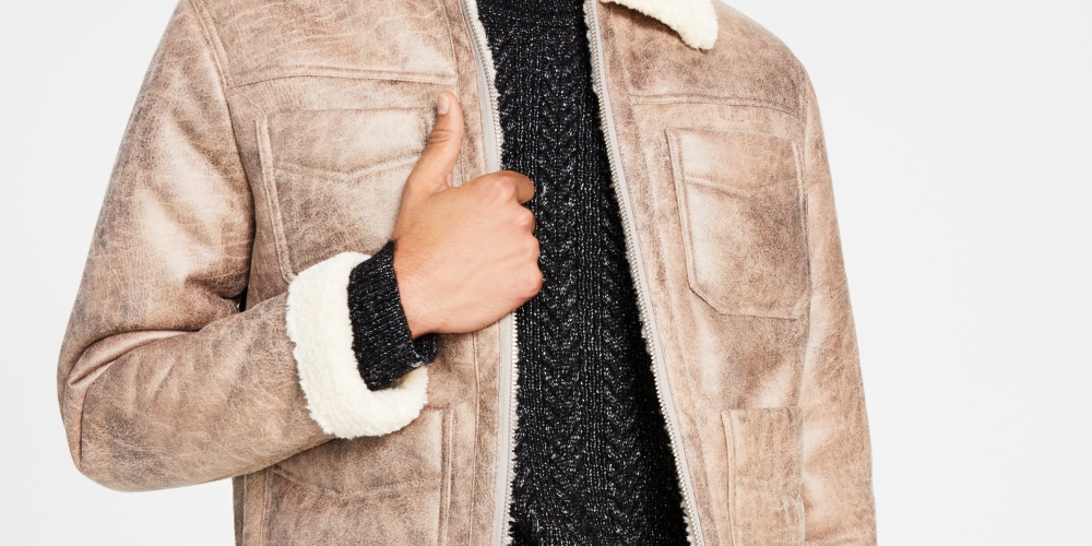 Jaqueta masculina INC International Concepts Flynn Fleece com zíper frontal marrom, tamanho GG