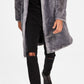 INC International Concepts Masculino Elton Classic Fit Frosted Tip Faux Fur Coat Cinza Tamanho X-Large