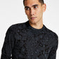Camiseta masculina de manga comprida com estampa paisley e ajuste clássico da INC International Concepts, preta, tamanho grande
