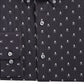 Camisa social masculina Club Room Slim Fit com estampa de caveira e botões, preta, tamanho médio