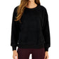 Suéter feminino Sherpa de manga comprida Style &amp; Co, preto, tamanho X-G