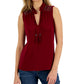 Blusa feminina de crochê sem mangas com decote dividido e tamanho médio, vermelha, da INC International Concepts