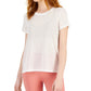 Camiseta feminina ID Ideology de malha relaxada, manga curta, branca, tamanho X-S