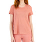 Camiseta feminina ID Ideology de malha relaxada, manga curta, rosa, tamanho grande