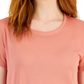 Camiseta feminina ID Ideology de malha relaxada, manga curta, rosa, tamanho grande