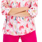 Blusa utilitária estampada Monet Mirage feminina da coleção JM, branca, tamanho médio