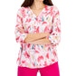 Blusa utilitária estampada Monet Mirage feminina da coleção JM, branca, tamanho médio