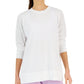 ID Ideology Top feminino ativo com gola redonda, branco, tamanho grande