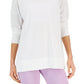 ID Ideology Top feminino ativo com gola redonda, branco, tamanho grande
