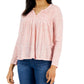 Blusa feminina de malha com babados e manga comprida, tamanho pequeno, laranja, estilo &amp; co
