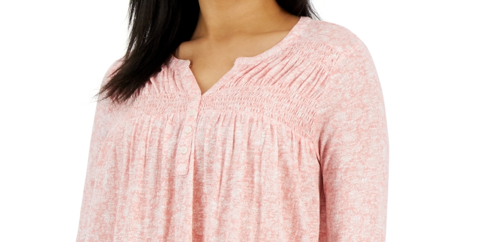 Blusa feminina de malha com babados e manga comprida, tamanho pequeno, laranja, estilo &amp; co