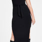 Vestido midi de malha canelada Bar III feminino, preto, tamanho pequeno, extragrande