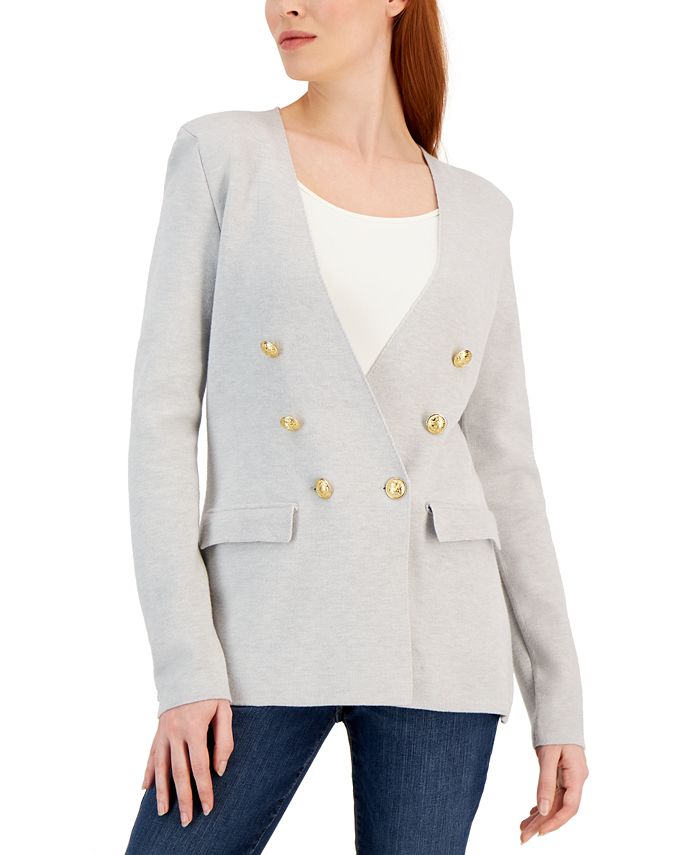 Blazer suéter feminino INC International Concepts cinza tamanho pequeno