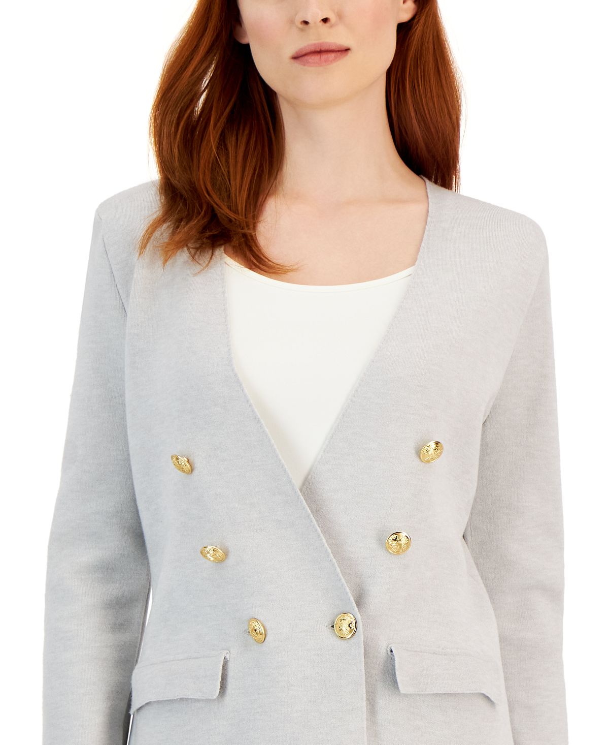 Blazer suéter feminino INC International Concepts cinza tamanho pequeno