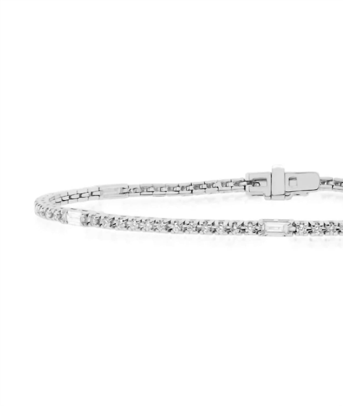 Diana M Jewels - Round And Baguette Diamond Tennis Bracelet