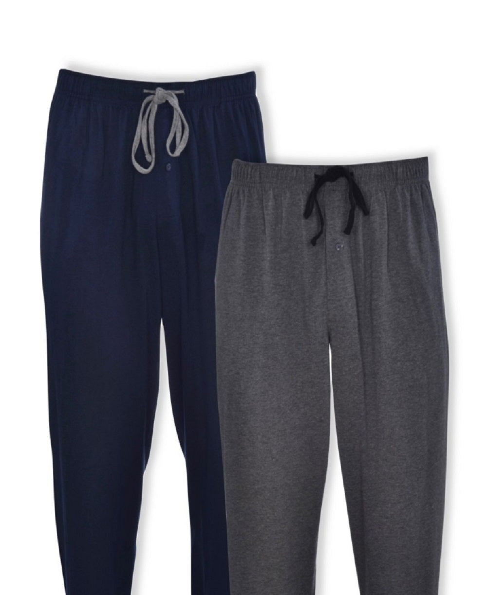 Pacote com 2 calças de dormir de malha Hanes Men's, azul, tamanho grande