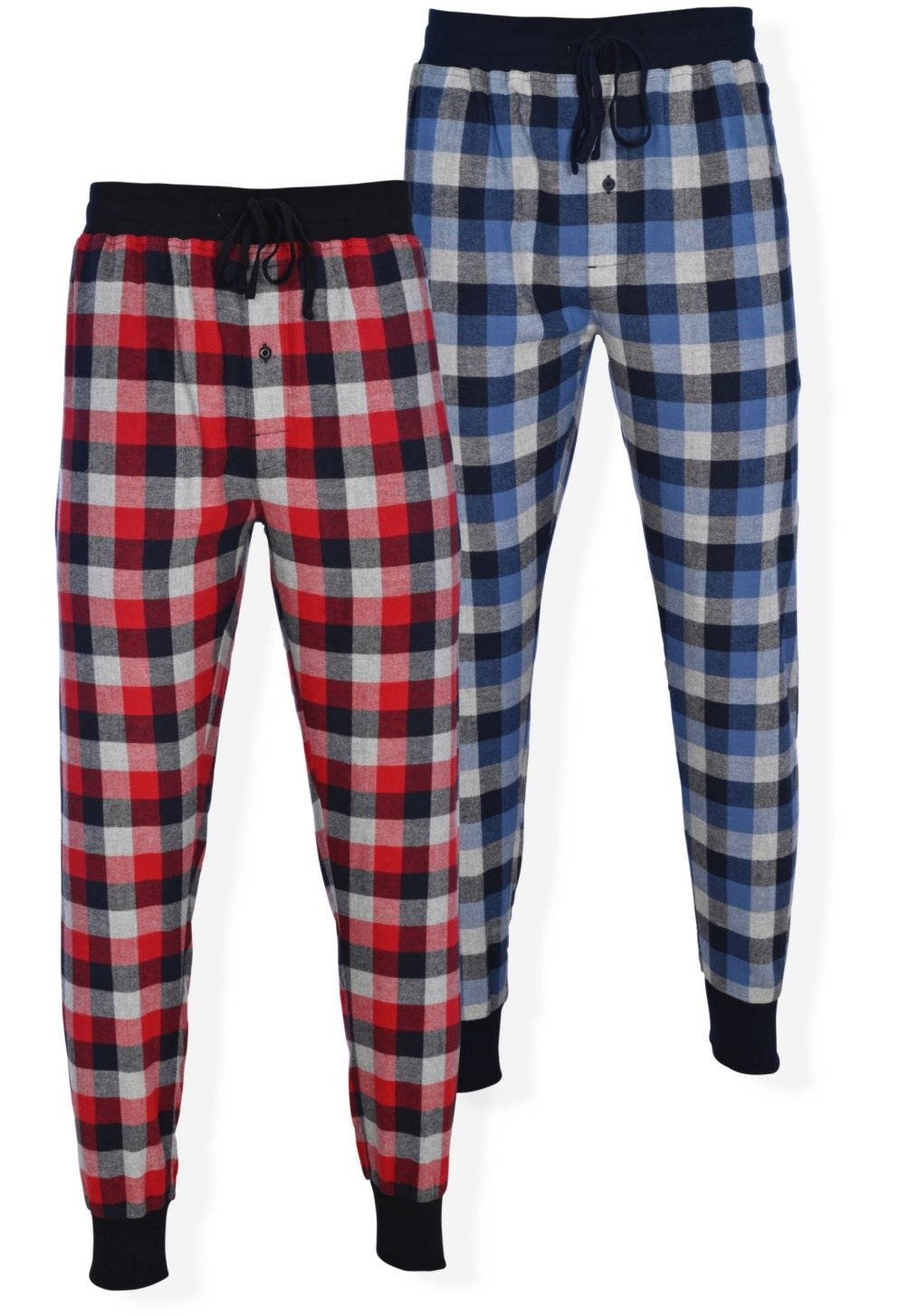 Calça de corrida de flanela masculina Hanes, pacote com 2, azul, tamanho médio